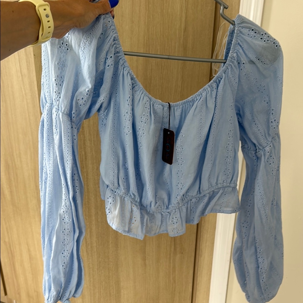 HYFVE Light Blue Eyelet Blouse